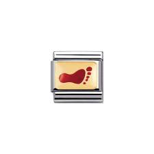 030209/40D Clasic S/steel, enamel ,& 18k gold RED footprint