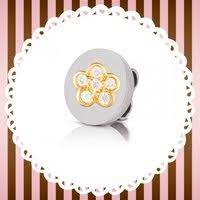 MYBONBONS 18K YG CZ White Flower Disc 065085/033