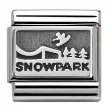 330102/25 Classic PLATES OXIDIZED steel silver 925 Snow Park