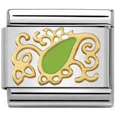 030281/27 Composable CASHMERE 18k gold and enamel (27_GREEN Drop)