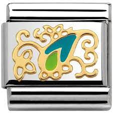 030281/30D Composable CASHMERE 18k gold and enamel (30_BLUE/GREEN Drop)