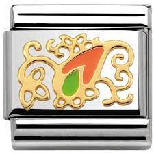 030281/31D Composable CASHMERE 18k gold and enamel (31_GREEN/ORANGE Drop)