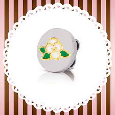 MYBONBONS 18K YG & Enamel White Violet Disc 065084/005
