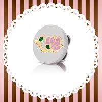 MYBONBONS 18K YG & Enamel Pink Rose Disc 065084/003