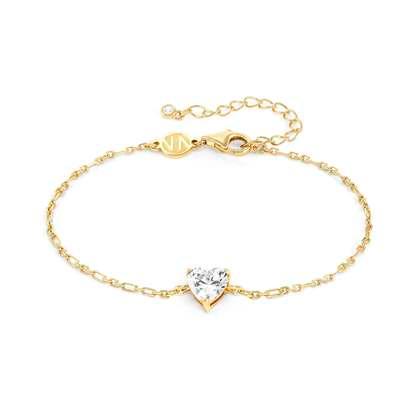 148046/012 Sweetrock Sparkling Love Edition Sterling Silver & YGP Bracelet