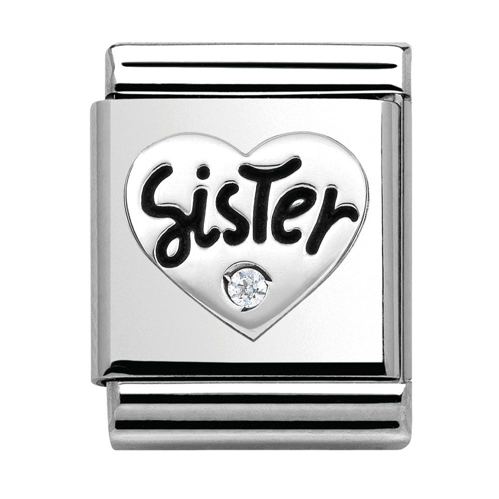 332315/01D Big Shine PLATE enamel Sister with CZ Stone (SISTER)