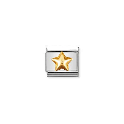 030110/12 Classic Yellow Gold Raised Star Link