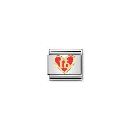 030207/44 Classic Yellow Gold Sweet 16 Heart Link