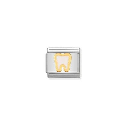 030208/05 Classic Yellow Gold Enamel Tooth Link