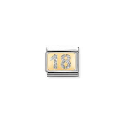 030224/01 Classic 18ct Yellow Gold and Enamel Plate 18 Link