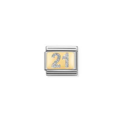 Classic 18ct Yellow Gold and Enamel Plate 21 Link
