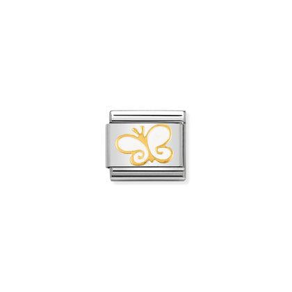 Classic Yellow Gold Enamel Butterfly Link