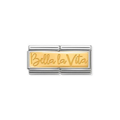 030710/04 Classic DBL ENGRAVED steel & 18K gold Bella La Vita
