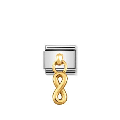 031800/10 Classic 18ct Yellow Gold Infinity Drop Link