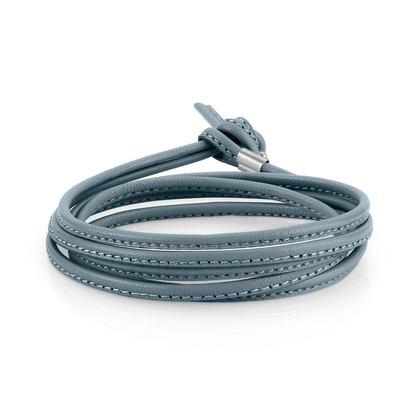 BON BON bracelet in leather and st. steel (LONG) (005_ICEMINT 650)
