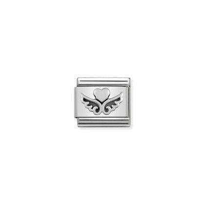 330101/13 Classic Silvershine Heart with wings Link