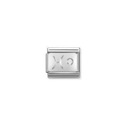 330302 Classic Silver Zodiac Link with CZ stone