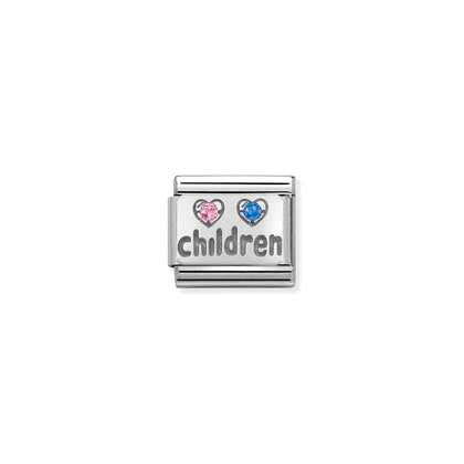 Classic Silver Children with Coloured CZ Link