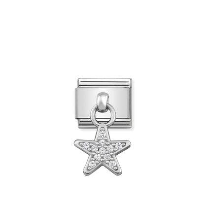 Classic Silvershine Pave Star Drop Link