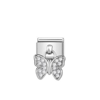 331800/16 Classic Silvershine Pave Butterfly Drop Link