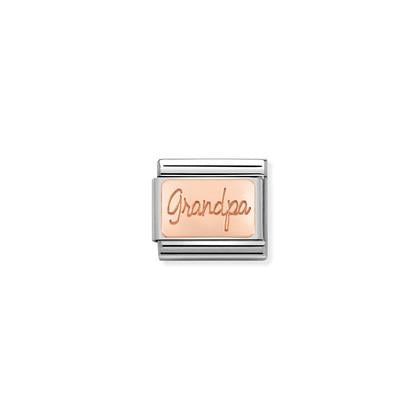 430101/35D Classic Rose Gold Grandpa Plate Link