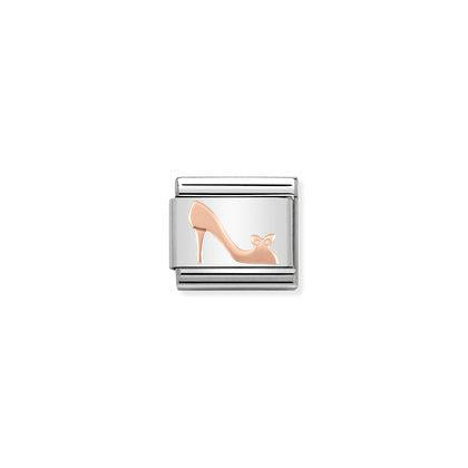 430104/17 Classic Rose Gold High Heel Shoe Link