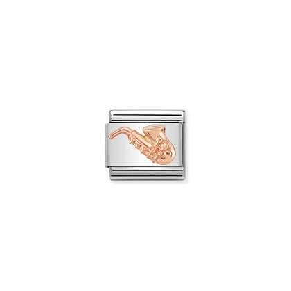 430106/12 Classic Rose Gold Saxophone Link