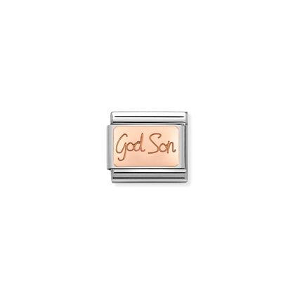 CLEARANCE Classic Rose Gold Godson Plate Link 430108/04