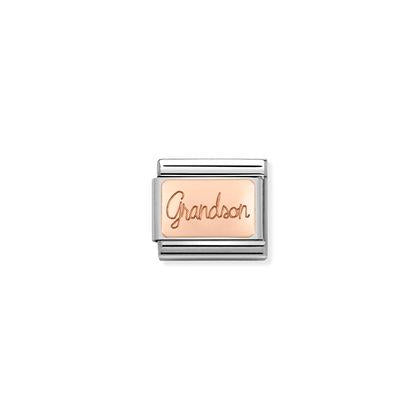 Classic Rose Gold Grandson Plate Link