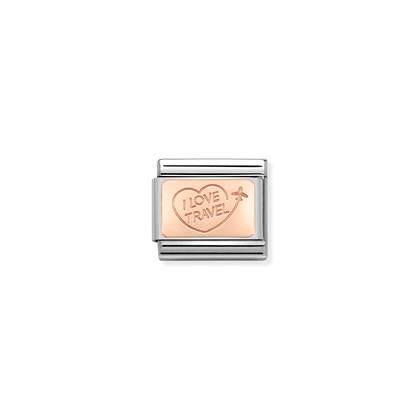 430110/02 Classic Rose Gold I Love Travel Plate Link